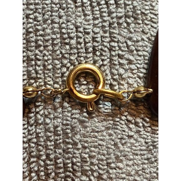 Breast Plate Necklace Graduated Wooden Beads & Stone Silver Tone Bracelet Chunky - Picture 9 of 9